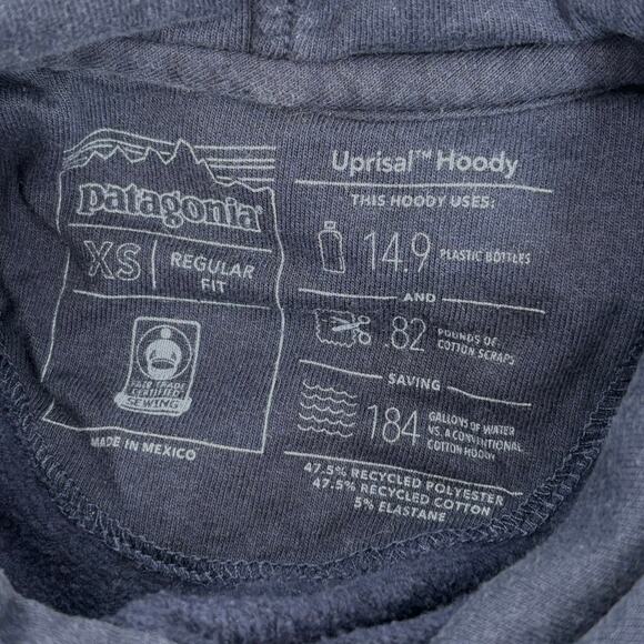 Patagonia Uprisal Hoodie Unisex Mens XS Womens S Hooded Graphic Sweatshirt Blue - Picture 7 of 7